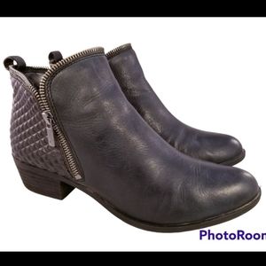 MUST SEE LUCKY BRAND ZIPPER BLACK LEATHER WOMEN BOOTS SIZE 39.5/9.5